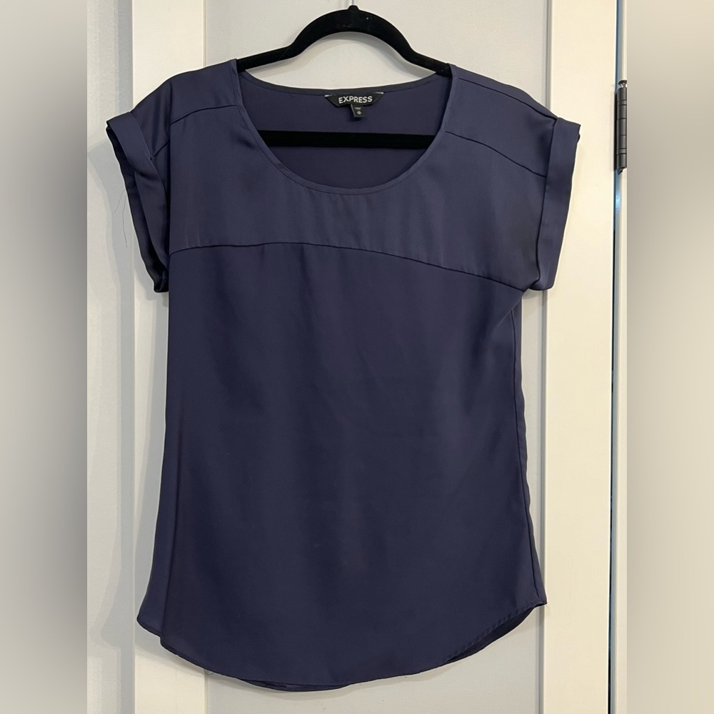 Express Navy Cap Sleeve Top